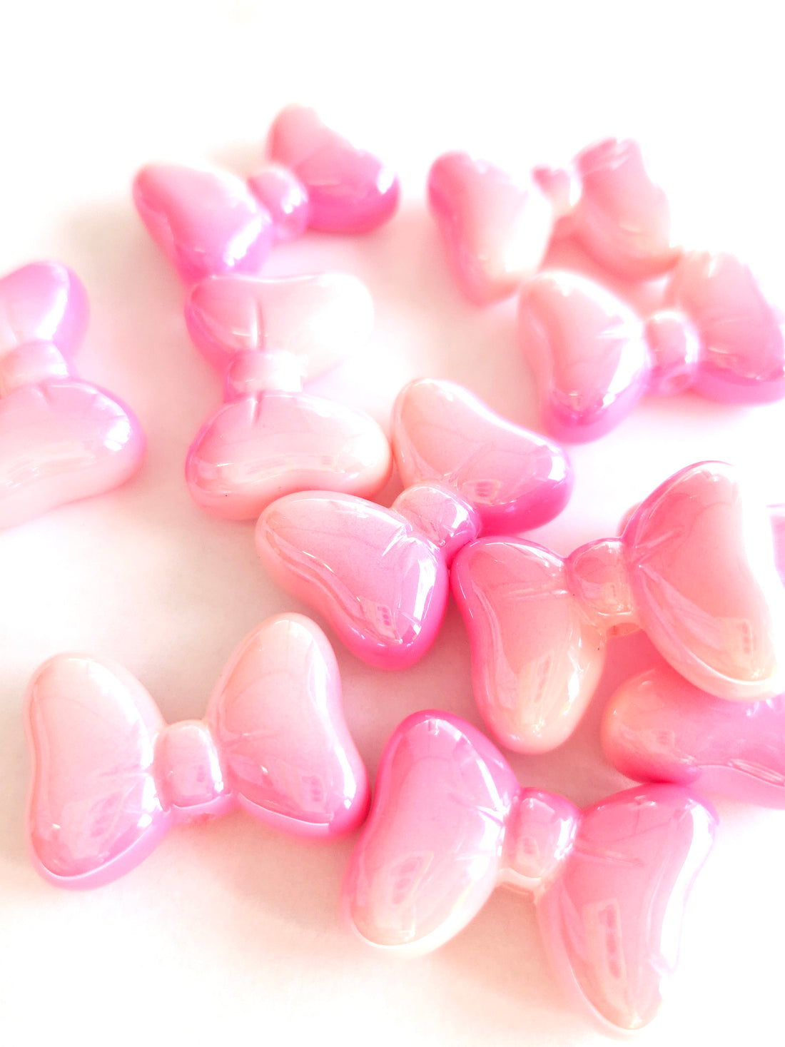 Strik kraal acryl 27x20mm roze ombre