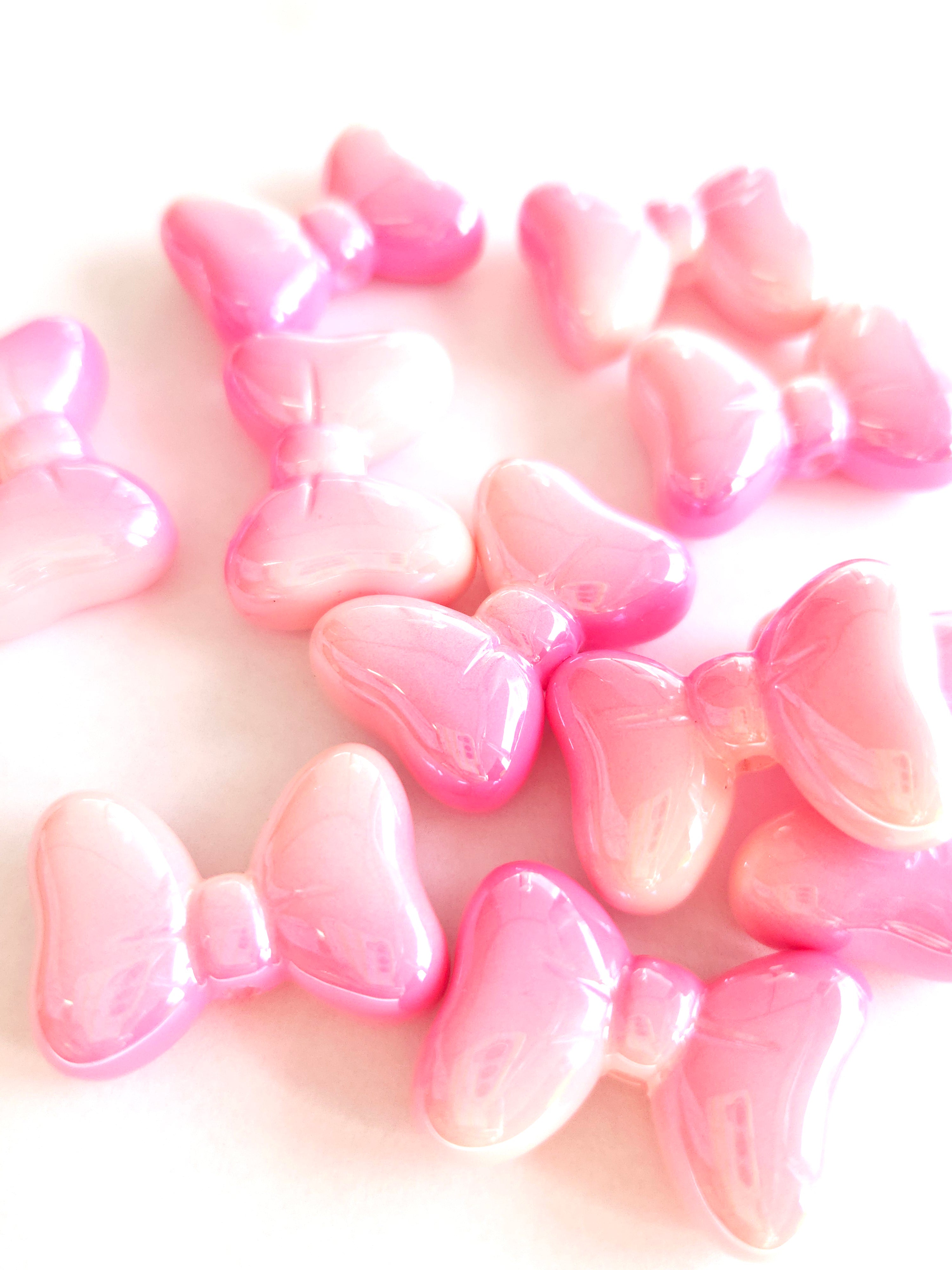 Strik kraal acryl 27x20mm roze ombre