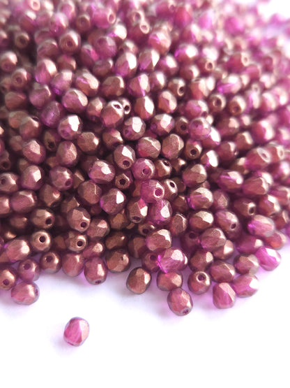 Fire Polished 4mm Crystal Persian Pink GT