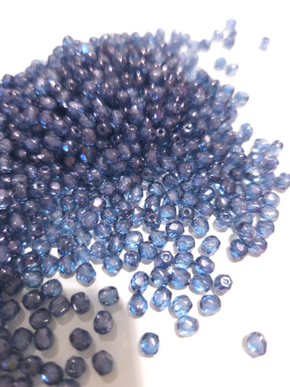 Fire Polished 4mm Crystal Baby Blue Luster 14464 60st facet kraal