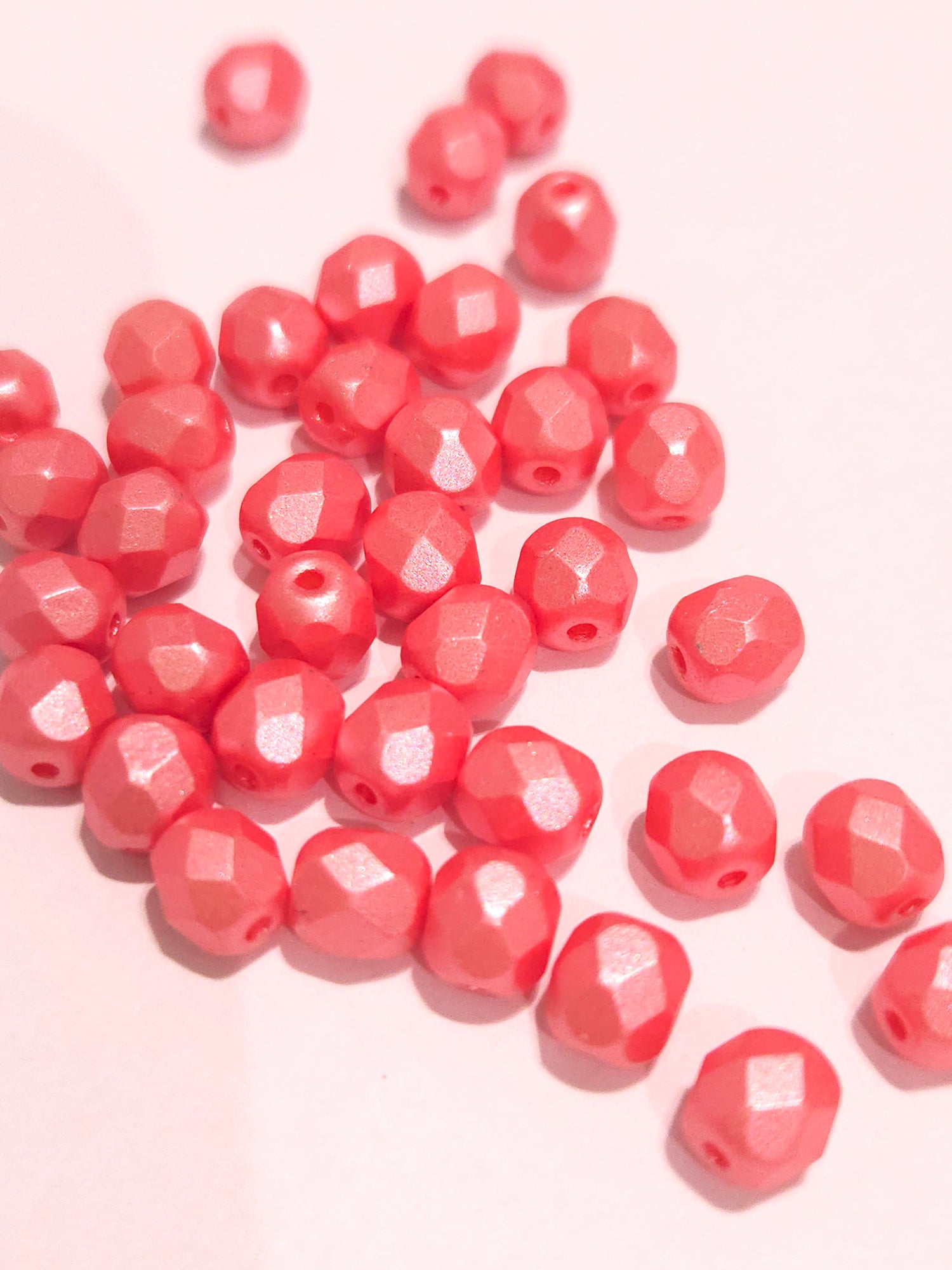 Fire Polished 6mm Pastel Lt. Coral