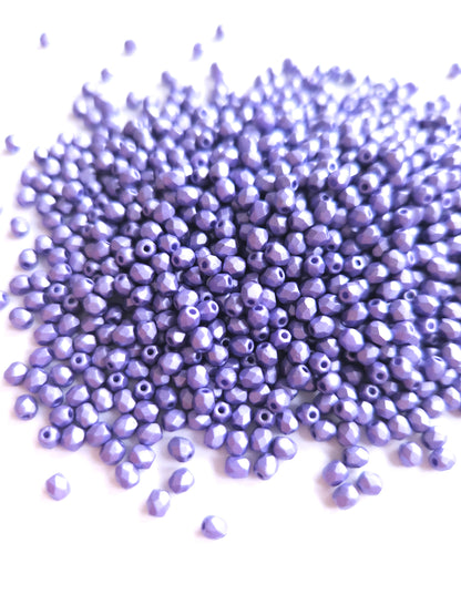 Fire Polished 3mm Metallic Violet