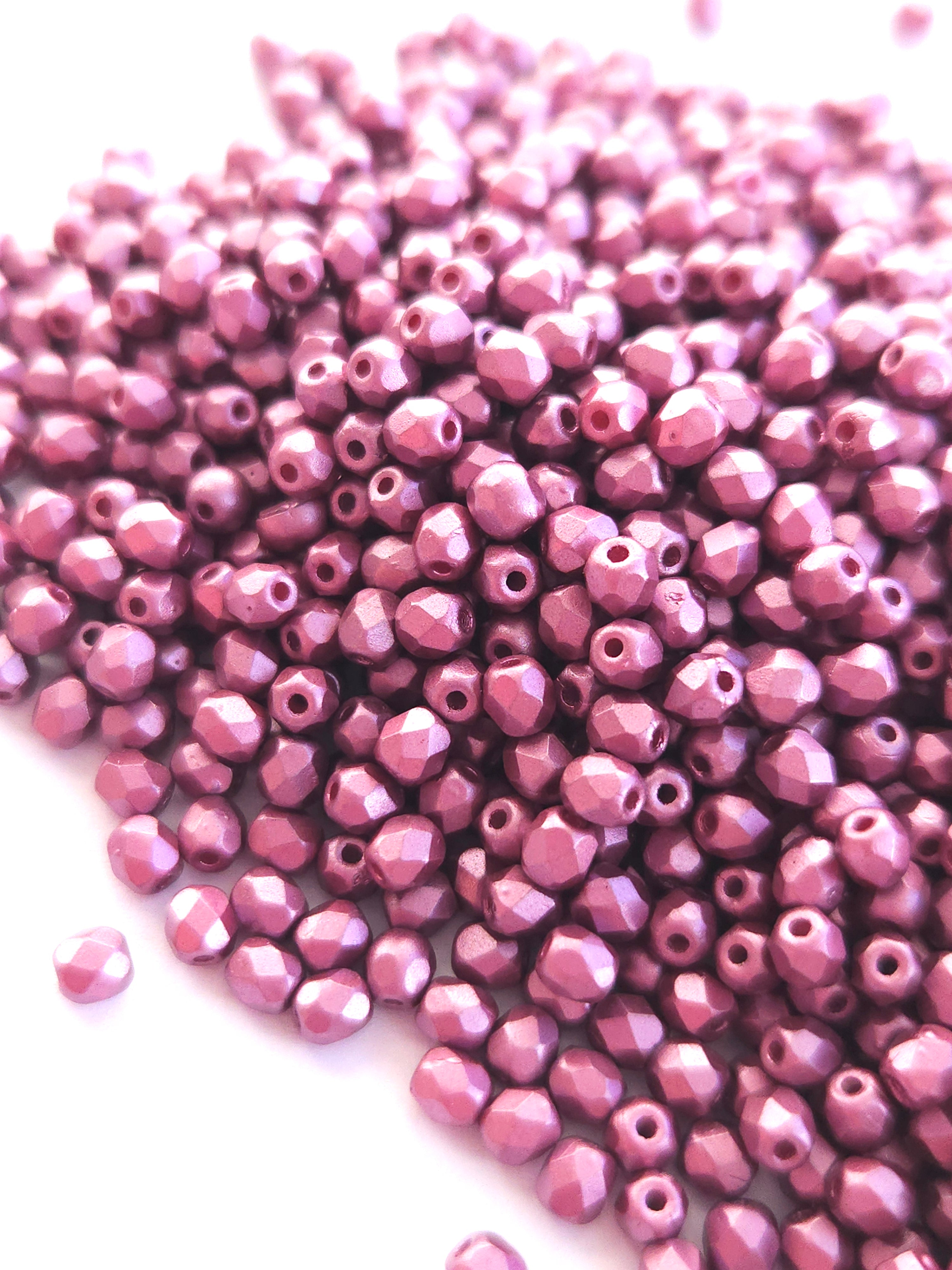 Fire Polished 3mm Pastel Burgundy