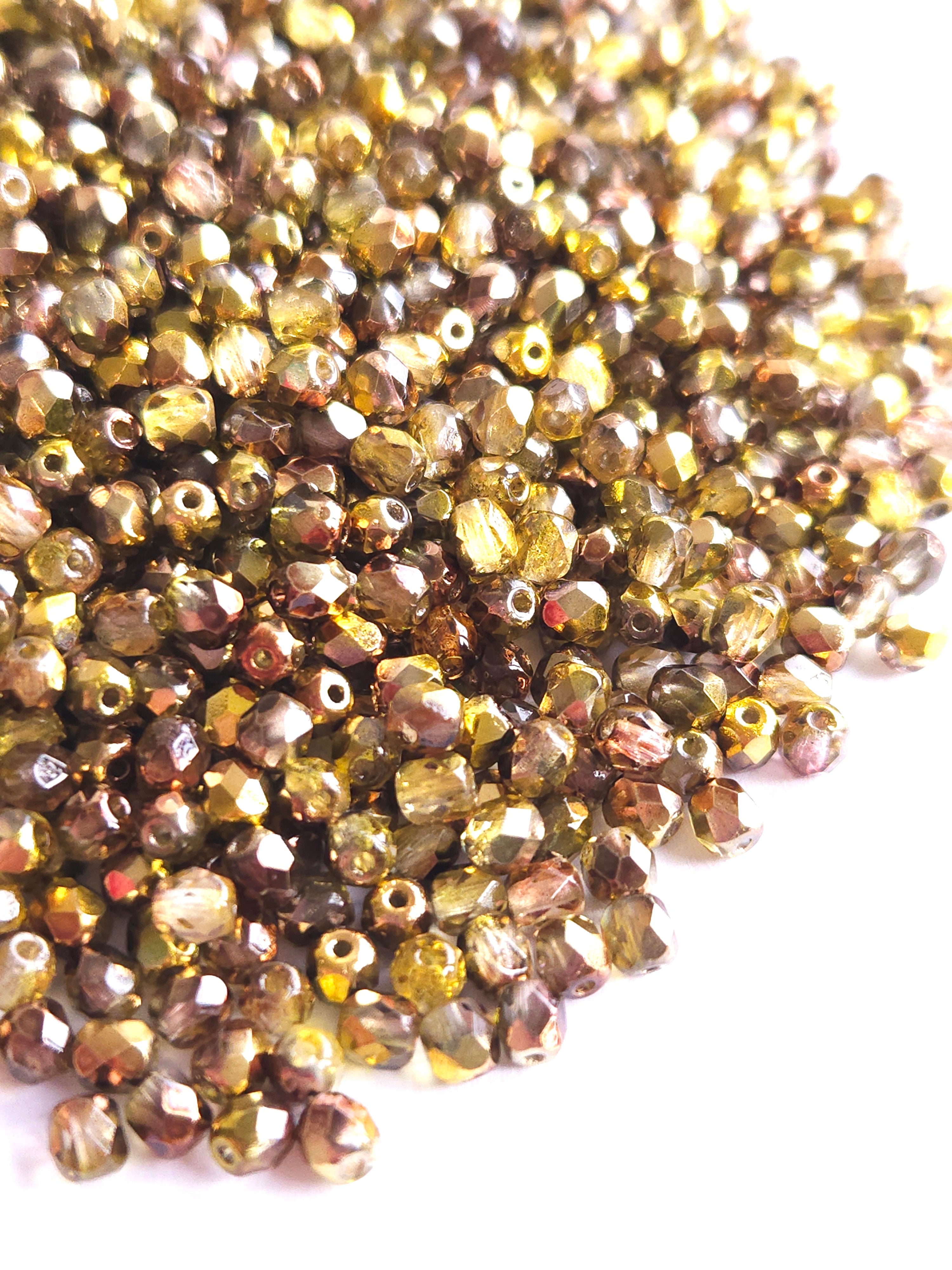 Fire Polished 4mm Sunny Magic Crystal Gold