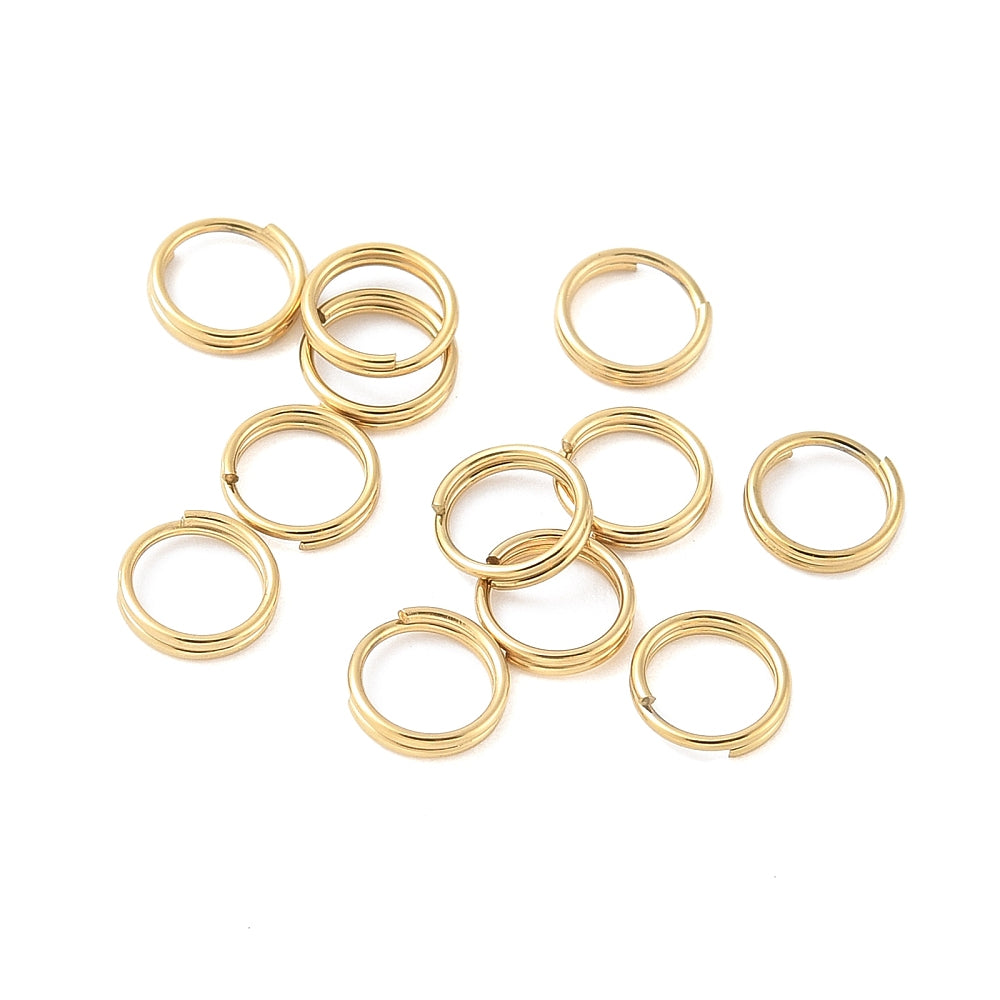 Splitring Ion Plating RVS 5x1mm 18kt gold plated