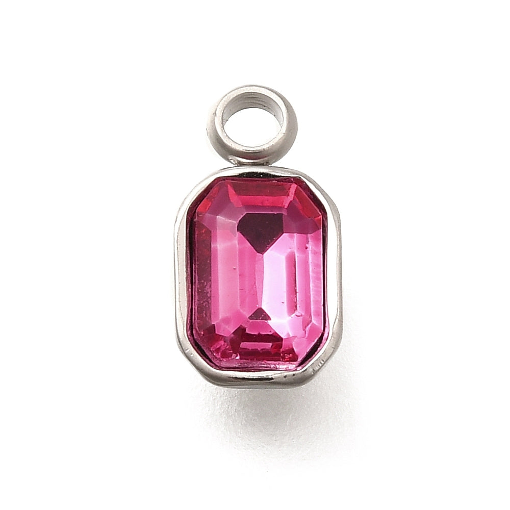 RVS Strass Princess bedel Fuchsia