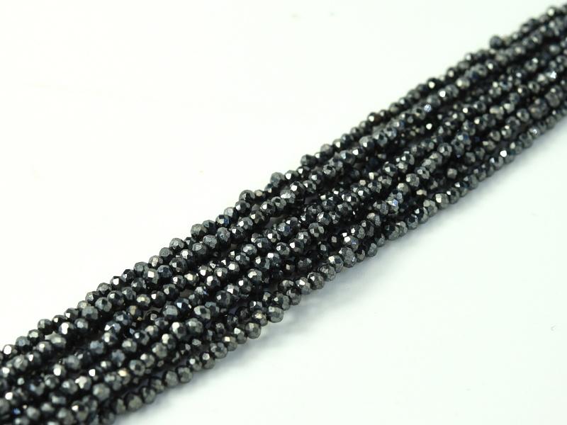 Rondelle 1 mm Black Hematite