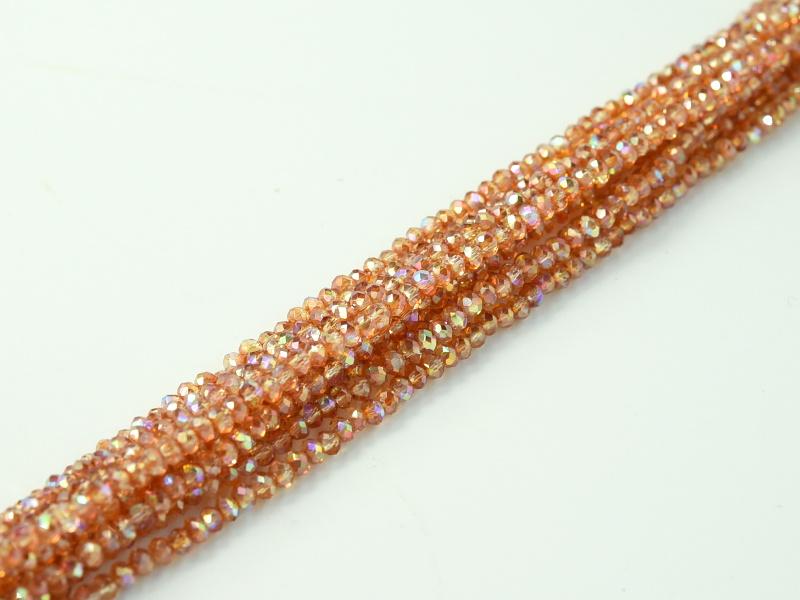 Rondelle 1 mm Crystal Orange Rainbow