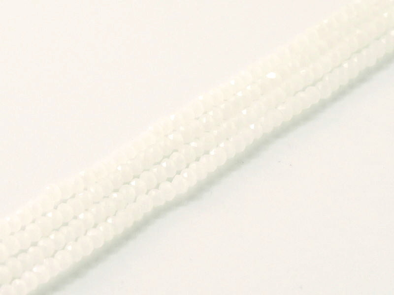 Rondelle 1 mm White Opal