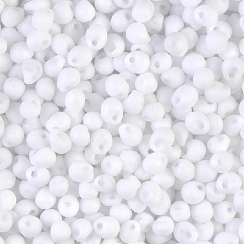 Miyuki Drops 3.4 mm White Opaque Matted 0402F