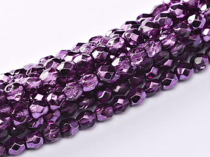 Fire Polished 3 mm Crystal Amethyst Metallic Ice