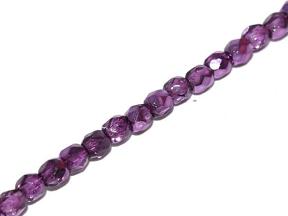 Fire Polished 3 mm Crystal Amethyst Metallic Ice