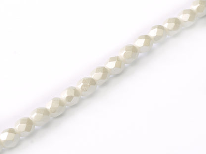 Fire Polished 3 mm Alabaster Pastel White