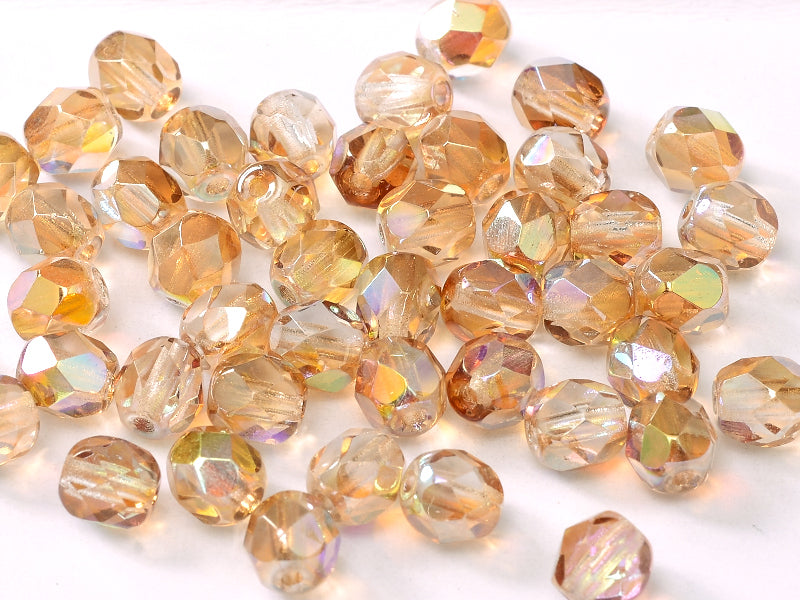 Fire Polished 3 mm Crystal Brown Rainbow