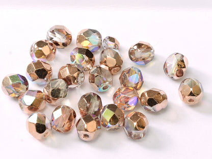 Fire Polished 3 mm Crystal Copper Rainbow